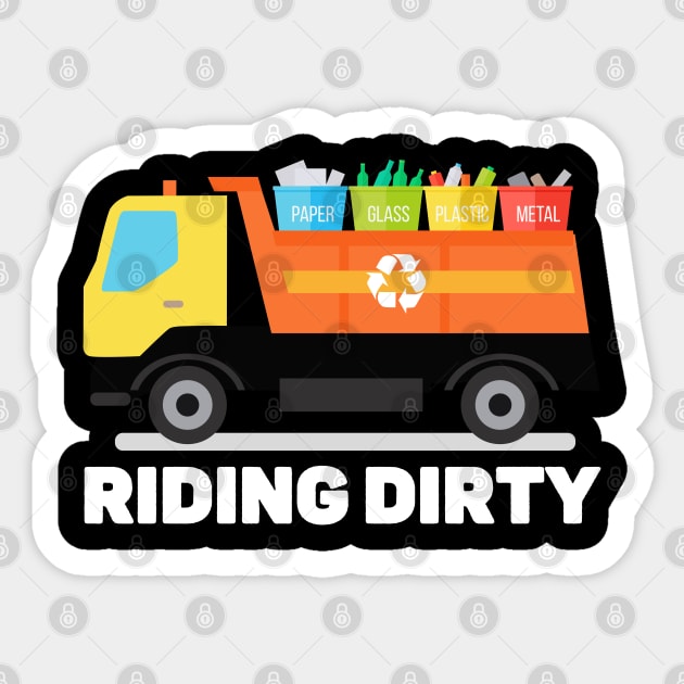 Riding Dirty Garbage Truck Driver Memes Sticker by JB.Collection